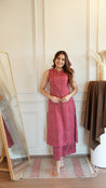 Red Bandhani Rayon A-line Coord Set - The Jaipur Studio
