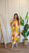 Yellow Floral Cotton A-line Coord Set - The Jaipur Studio