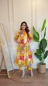 Yellow Floral Cotton A-line Coord Set - The Jaipur Studio