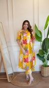 Yellow Floral Cotton A-line Coord Set - The Jaipur Studio