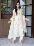 Dolly Candy Yellow Mul Chanderi Embroidered Straight Dupatta Set