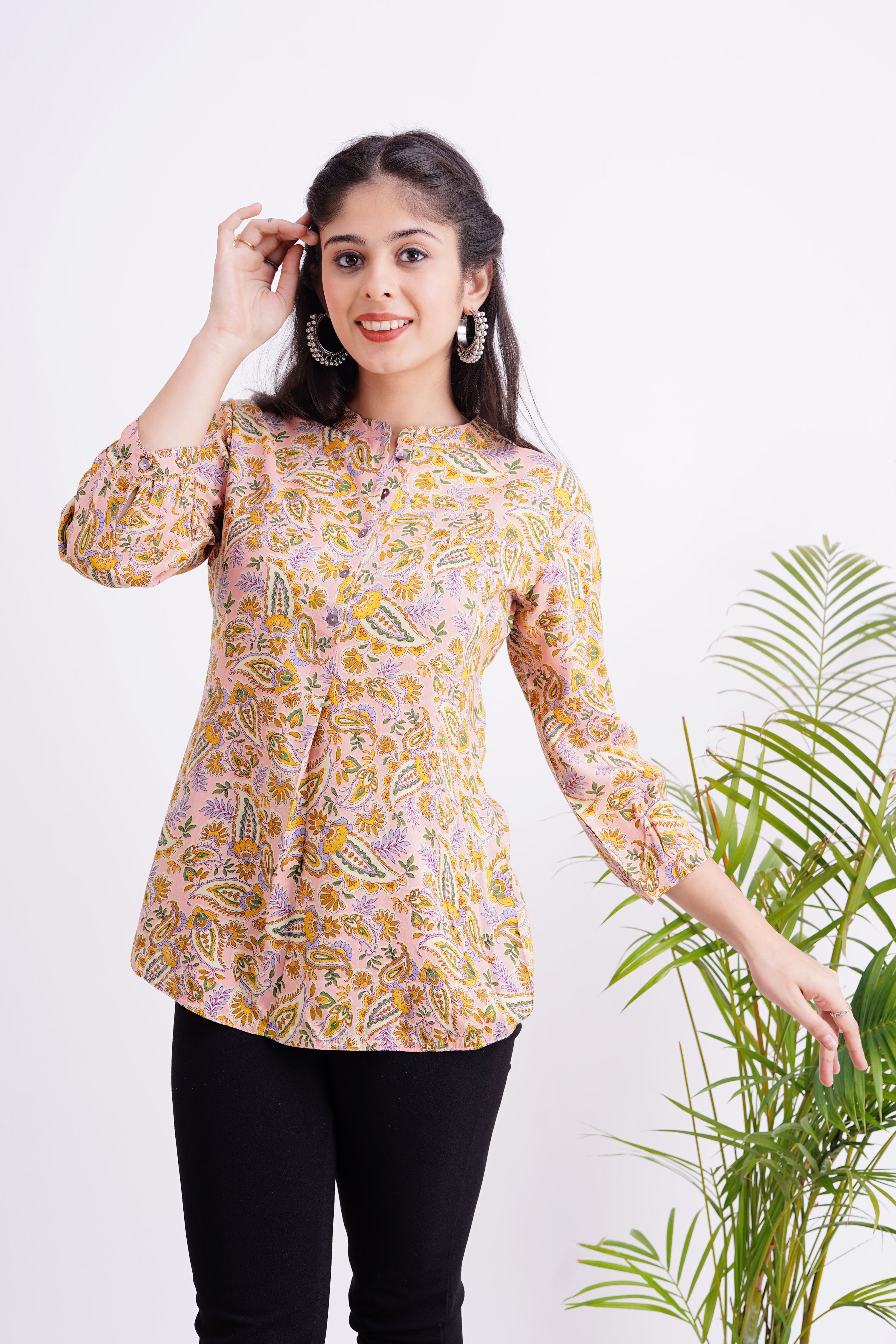 Breathable Rayon Casual Short Top - The Jaipur Studio