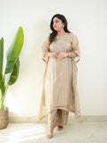 Kriti Shimmer Tissue HandEmbroidered Kaftan Set