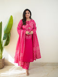 Sanchi Cotton Bandhani Straight Pant Set