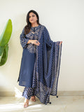 Sanchi Cotton Bandhani Straight Pant Set