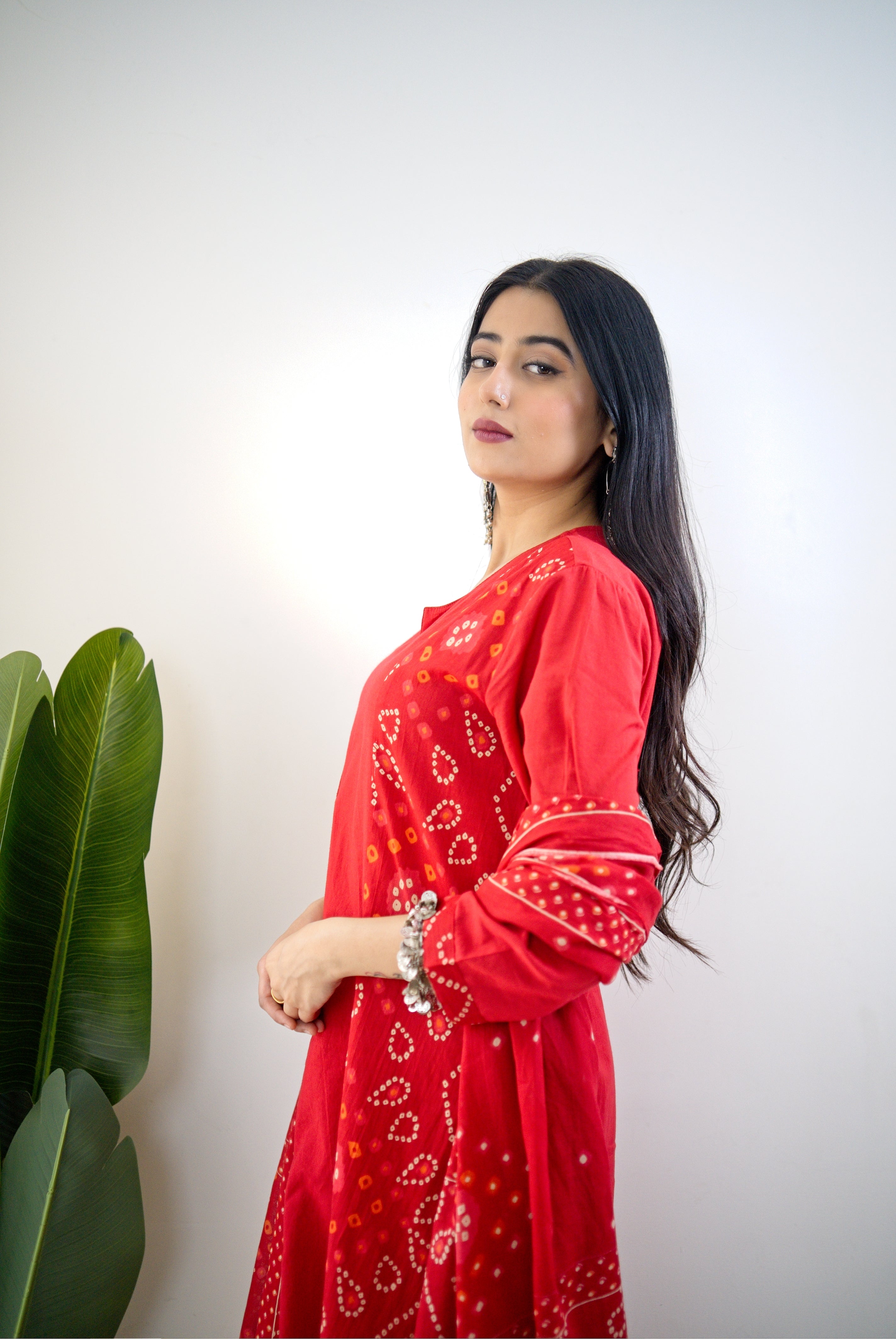 Raha MulCotton Bandhani Hand Detailed Pant Set - The Jaipur Studio