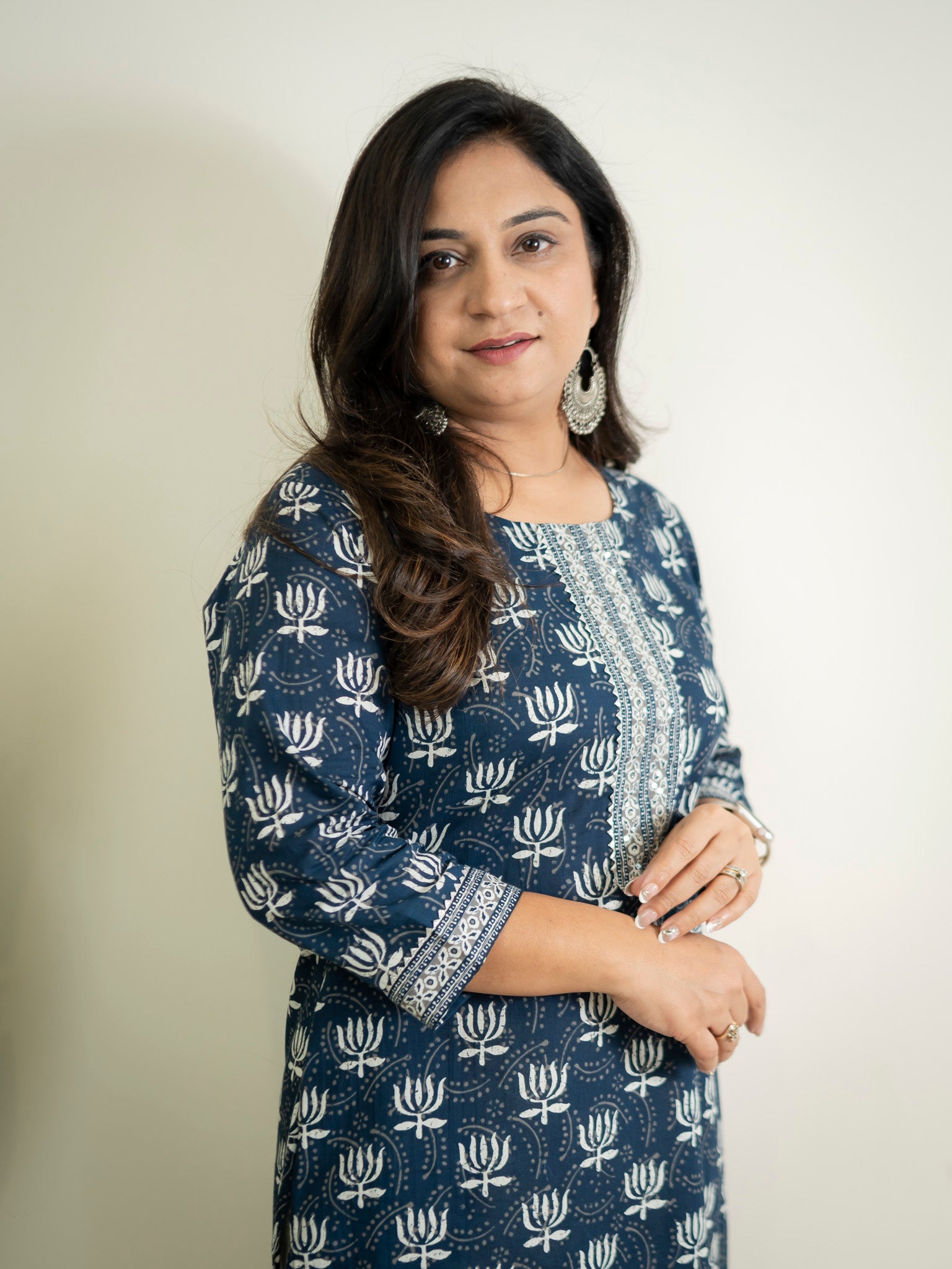 Indigo Lotus Cotton Casual Straight Kurta