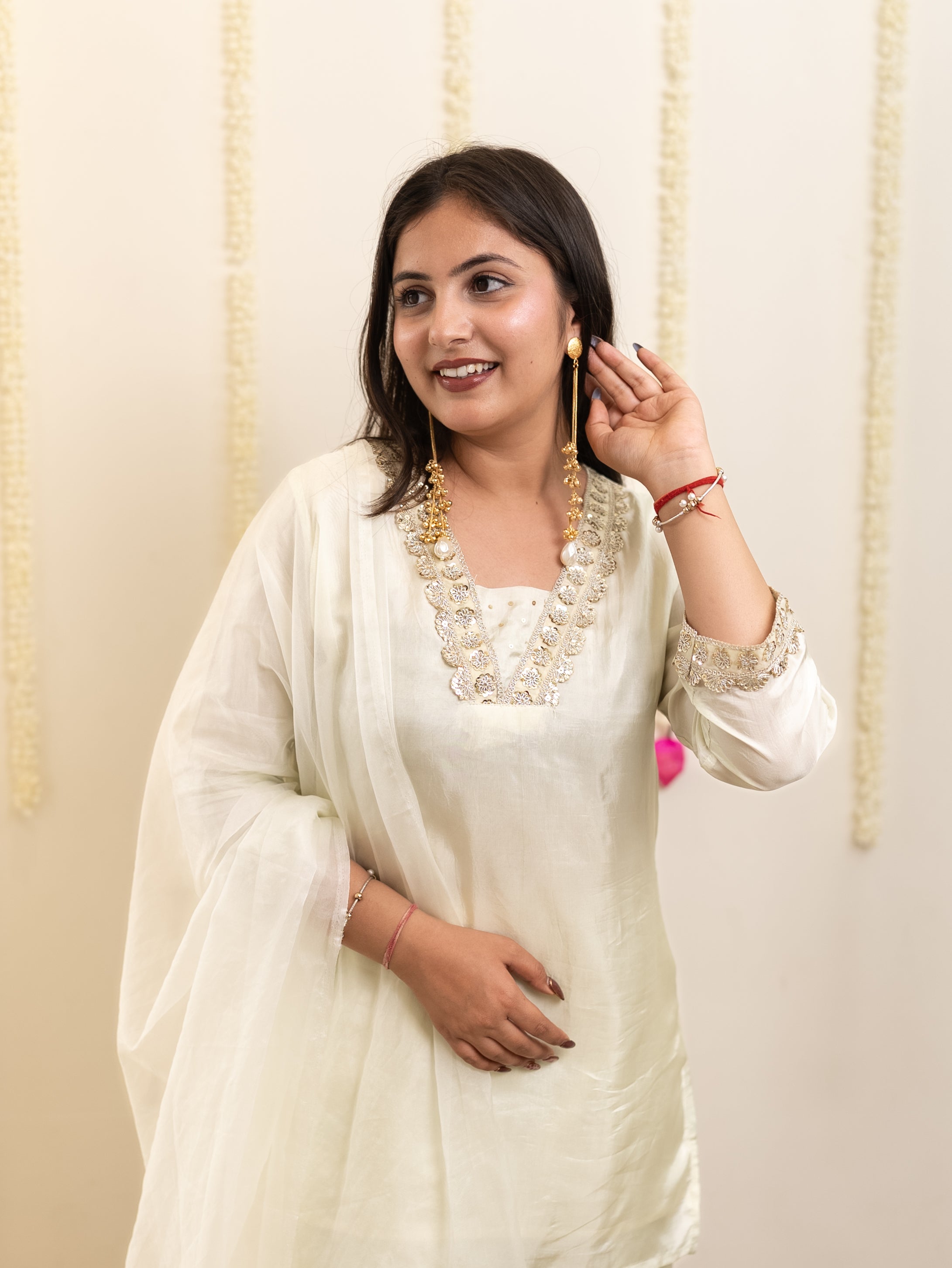 Ruba Offwhite Premium Crepe HandDetailed Farshi Suit