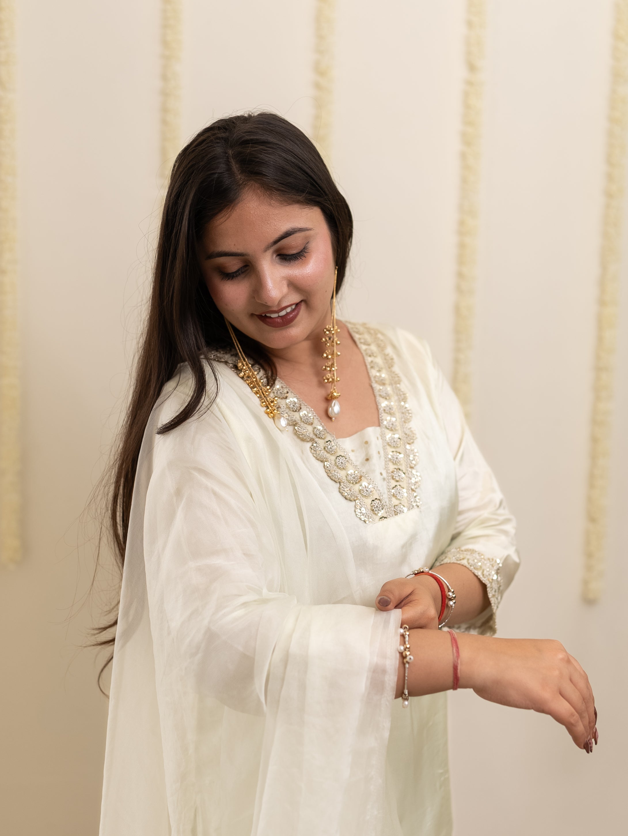 Ruba Offwhite Premium Crepe HandDetailed Farshi Suit