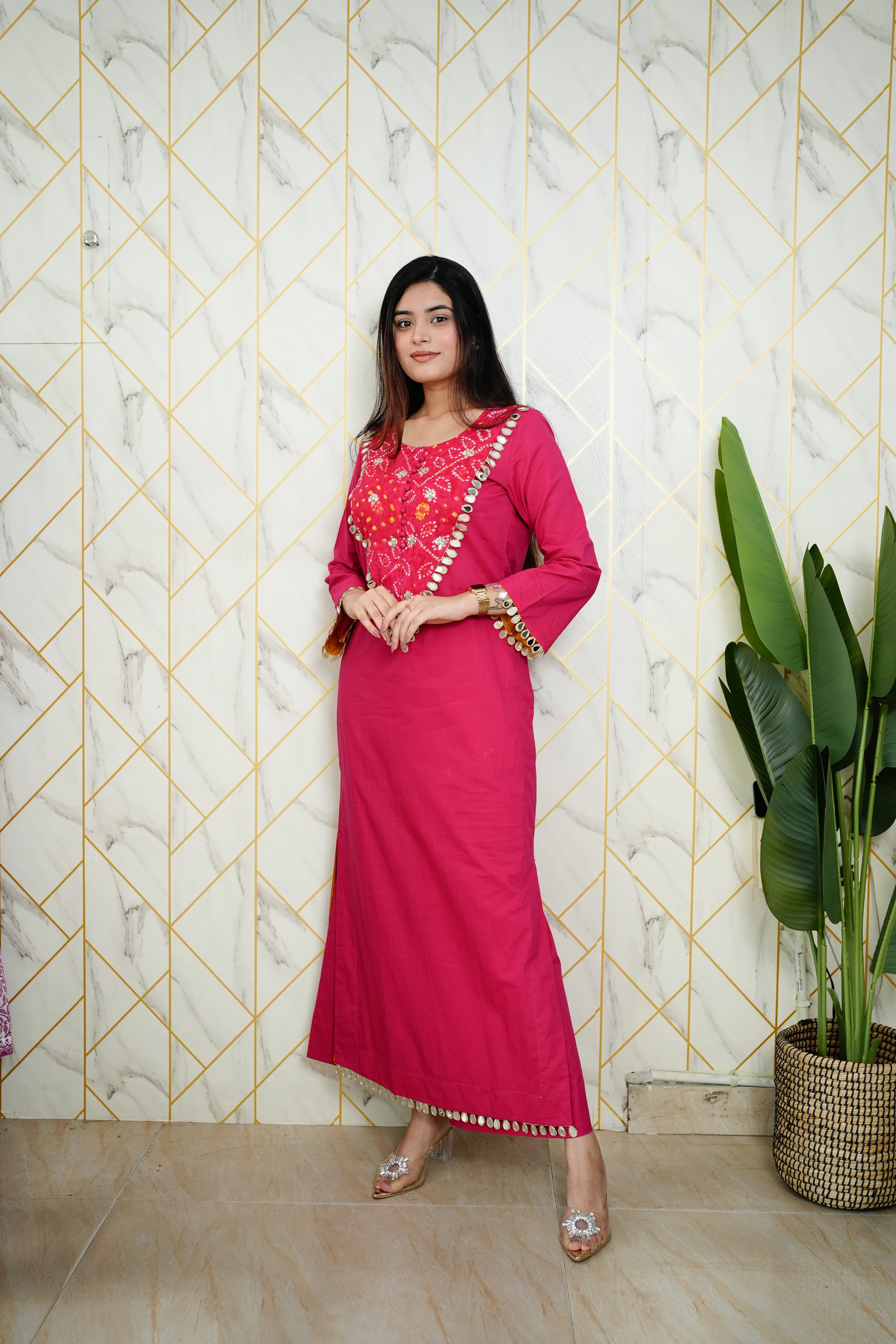 Saafi Cotton Mirror Deatailed Pant Set - The Jaipur Studio
