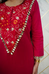 Saafi Cotton Mirror Deatailed Pant Set - The Jaipur Studio