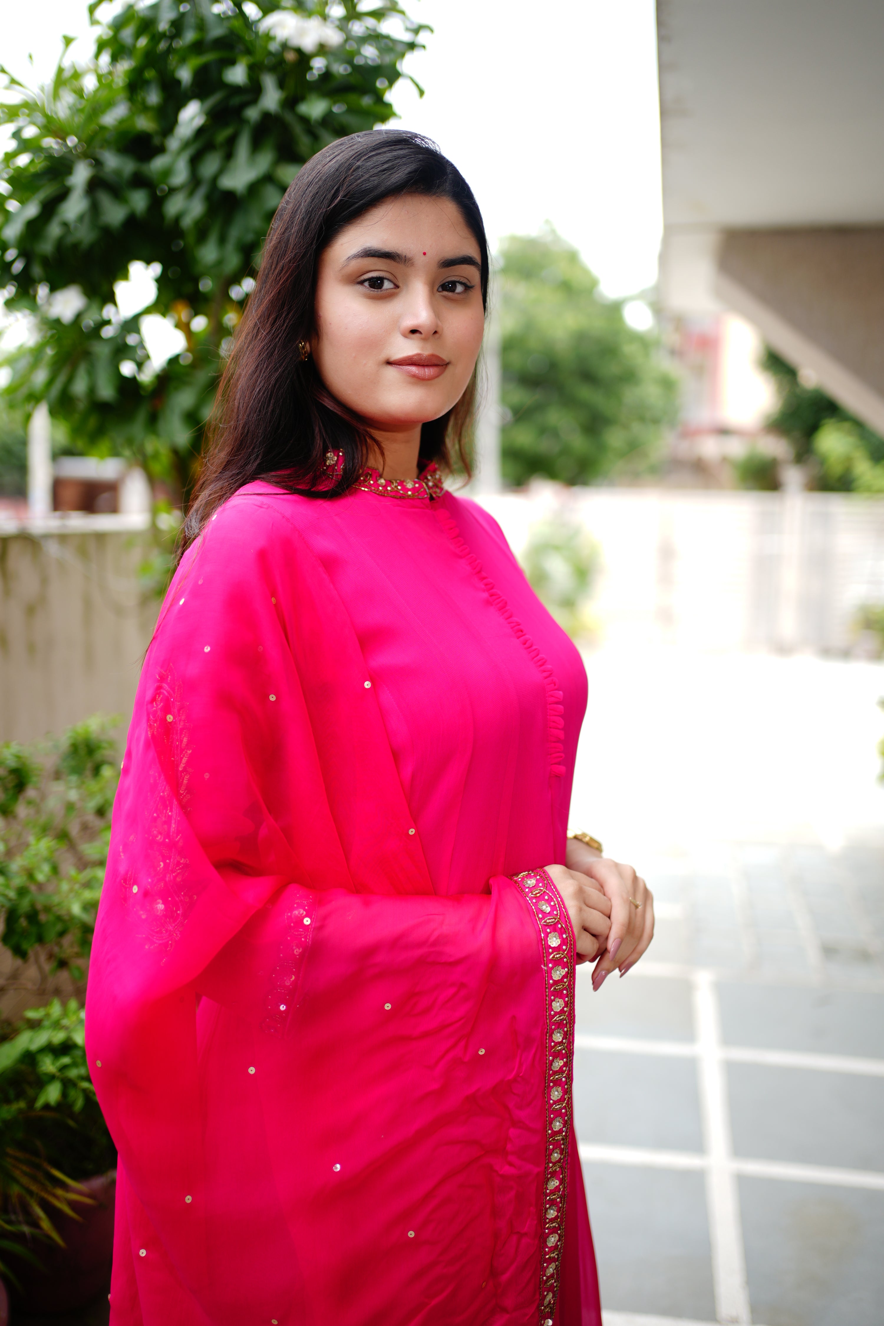 Sahaj Georgette HandEmbroidered Anarkali Set - The Jaipur Studio