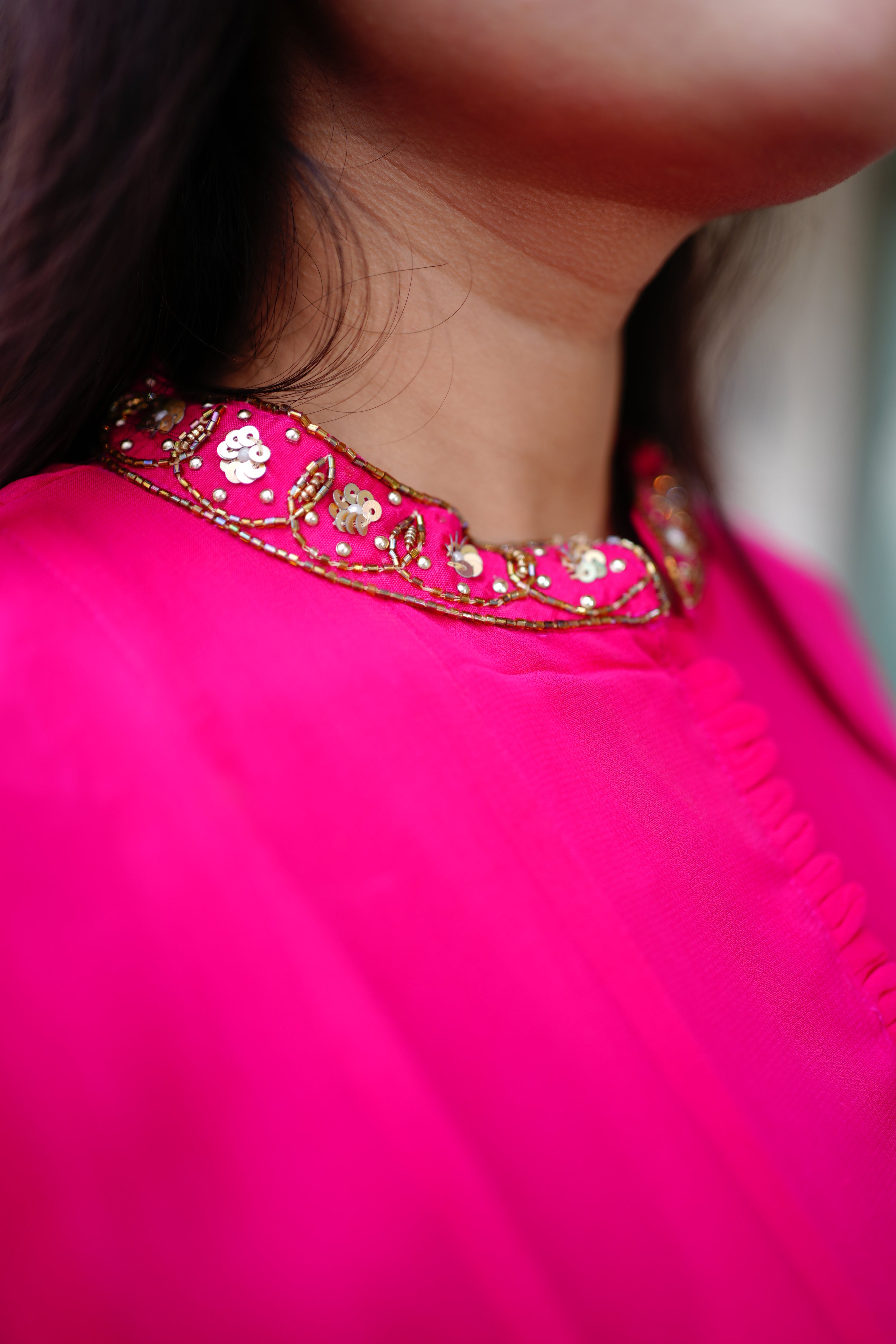 Sahaj Georgette HandEmbroidered Anarkali Set - The Jaipur Studio