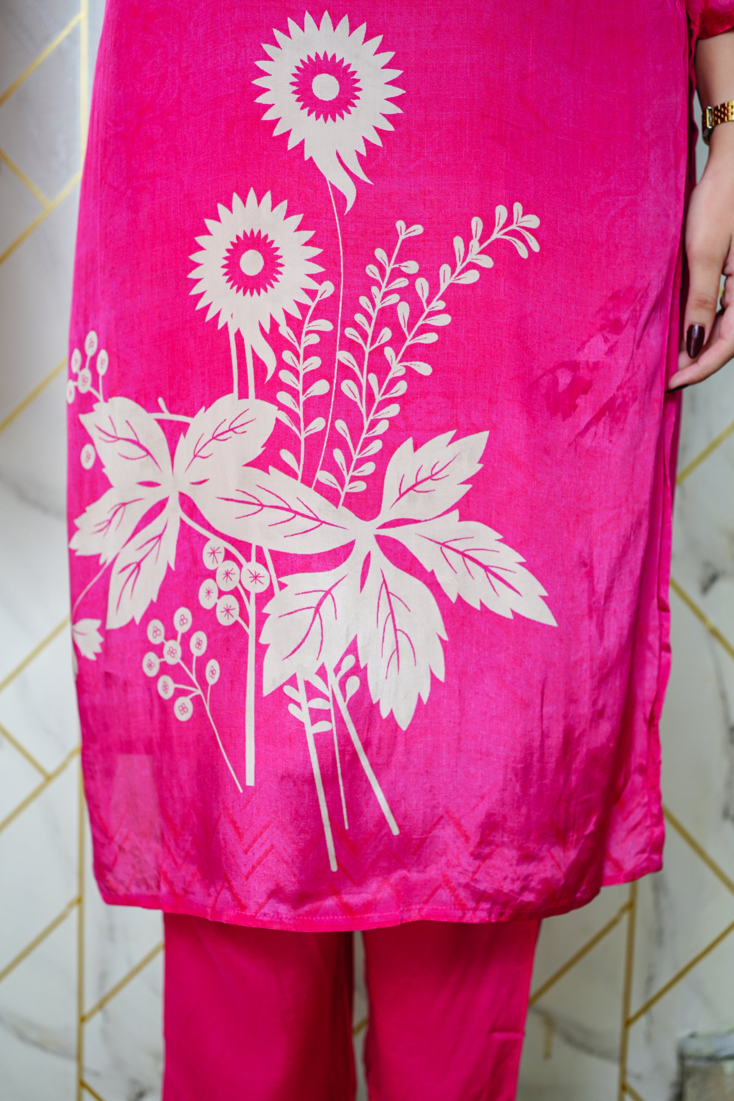 Palak Crepe HandEmbroidered Pant Set