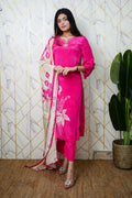 Palak Crepe HandEmbroidered Pant Set