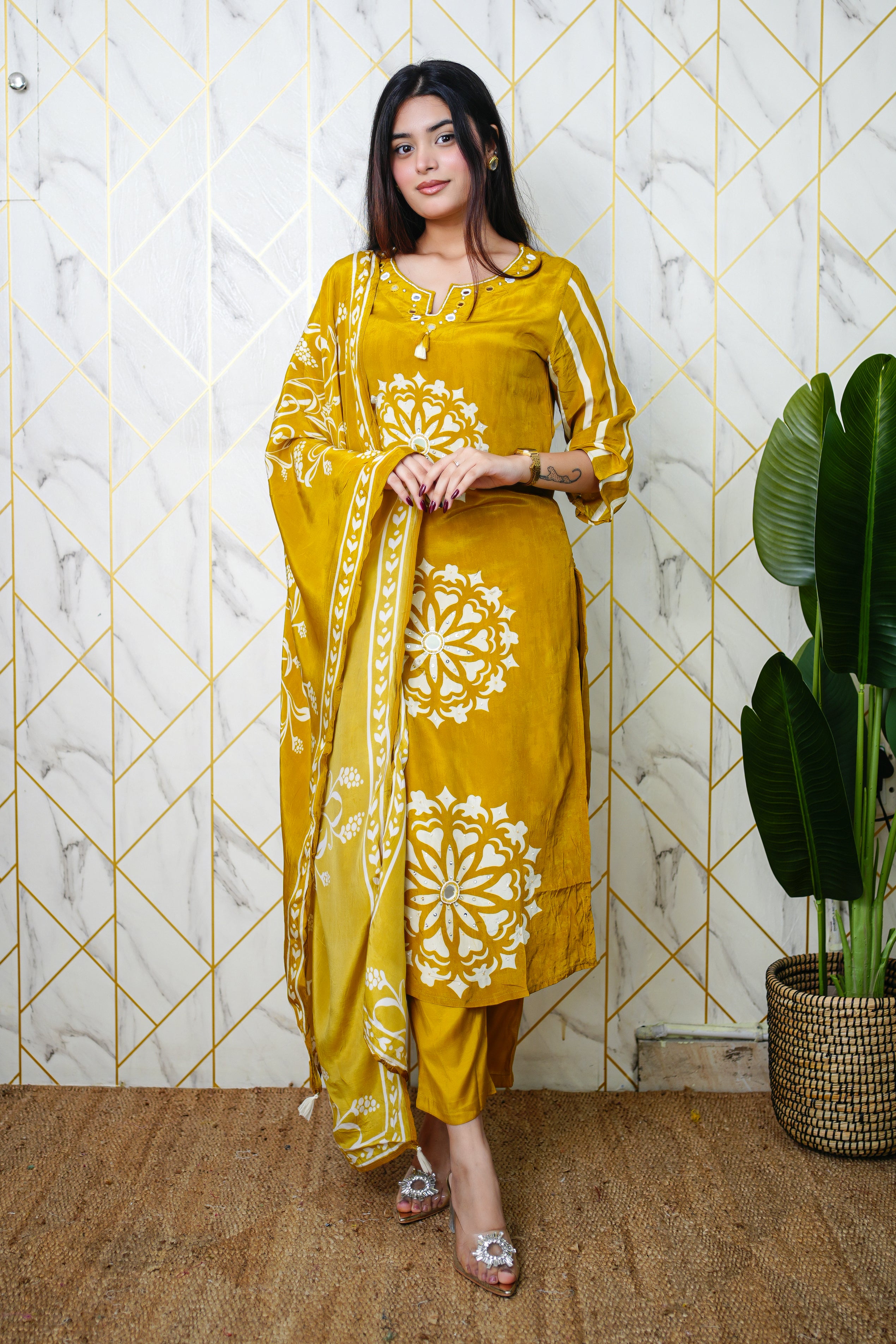 Soha Crepe HandEmbroidered Pant Set