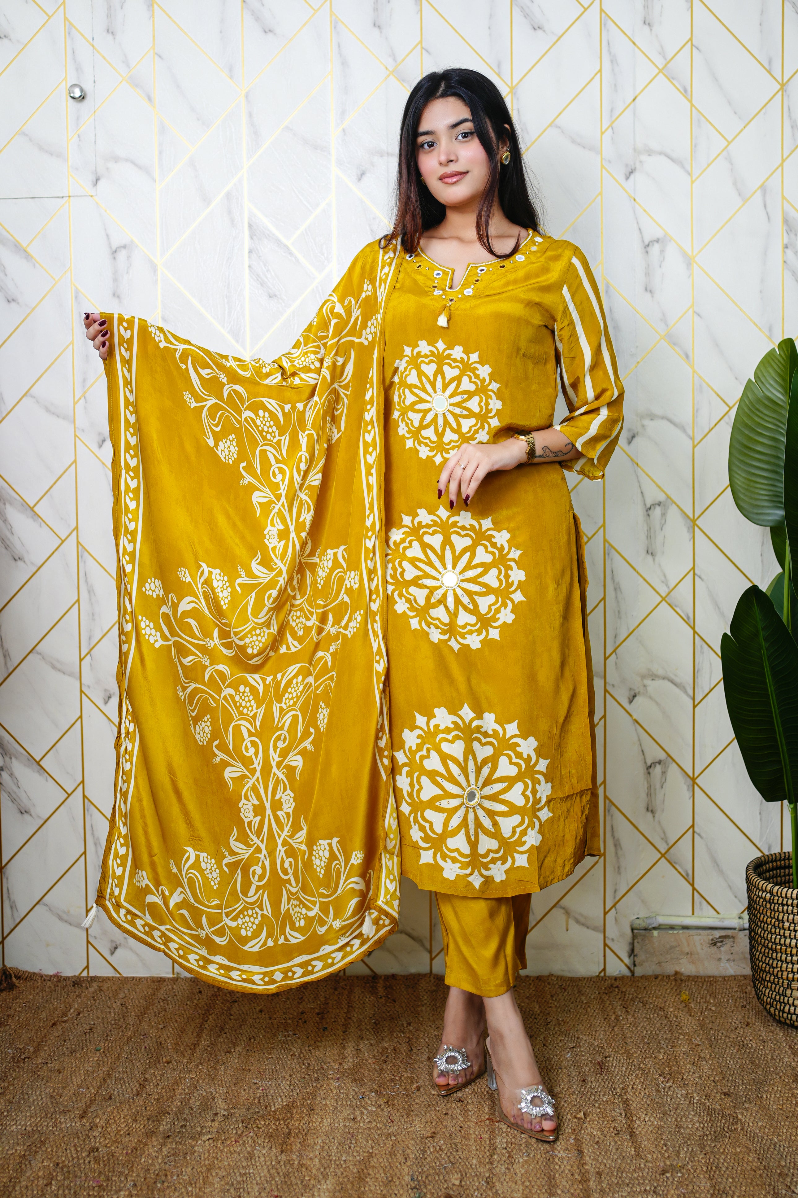 Soha Crepe HandEmbroidered Pant Set