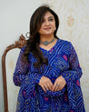 Falguni Bandhani Chiffon Anarkali Set - The Jaipur Studio