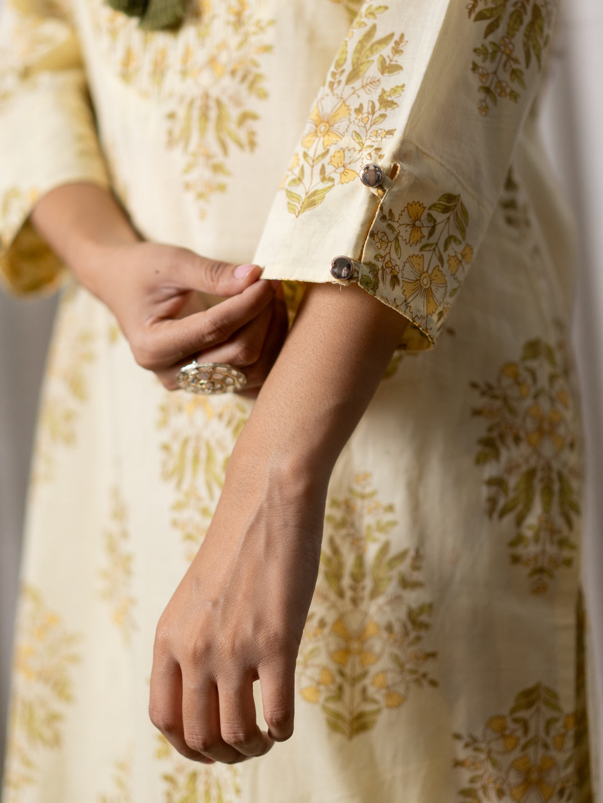 Netra Yellow Premium Mul Cotton Dupatta Set