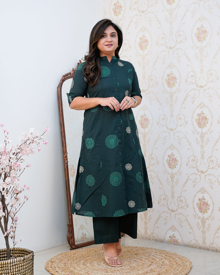 'Neelam' Premium Cotton A-line Coord Set