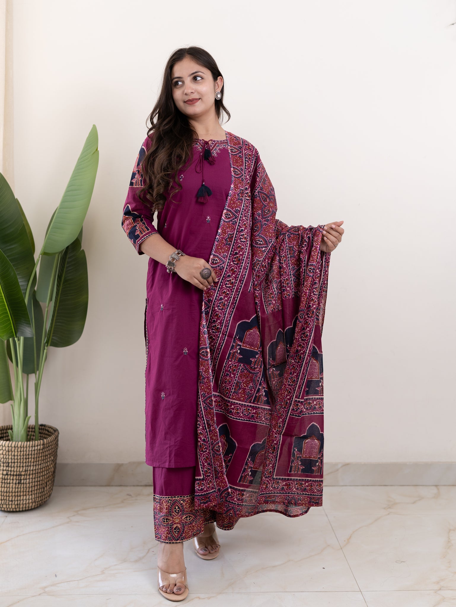 Day 8 Purple Navratri outfit
