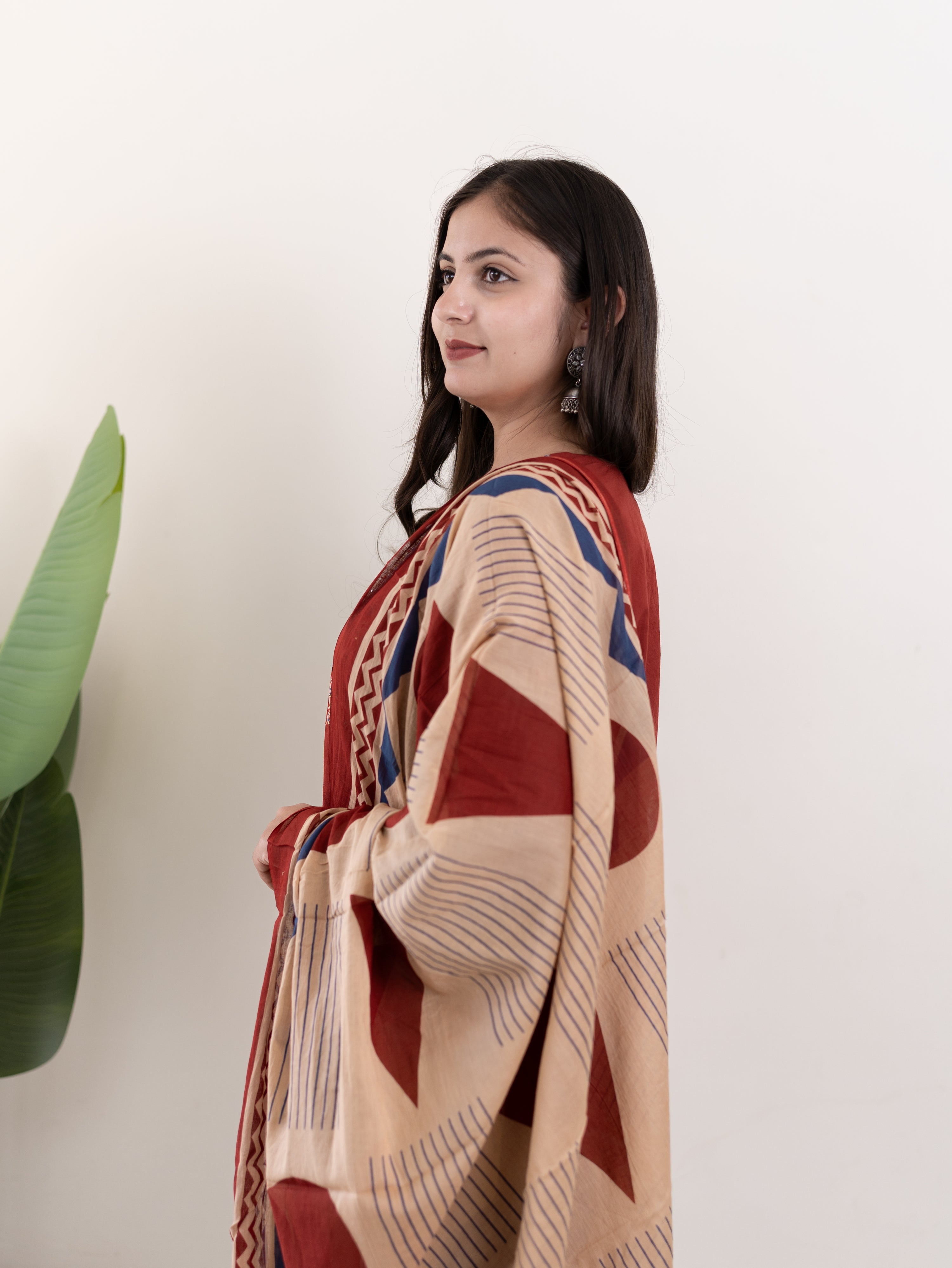 prita Cotton Embroidered Straight Dupatta Set