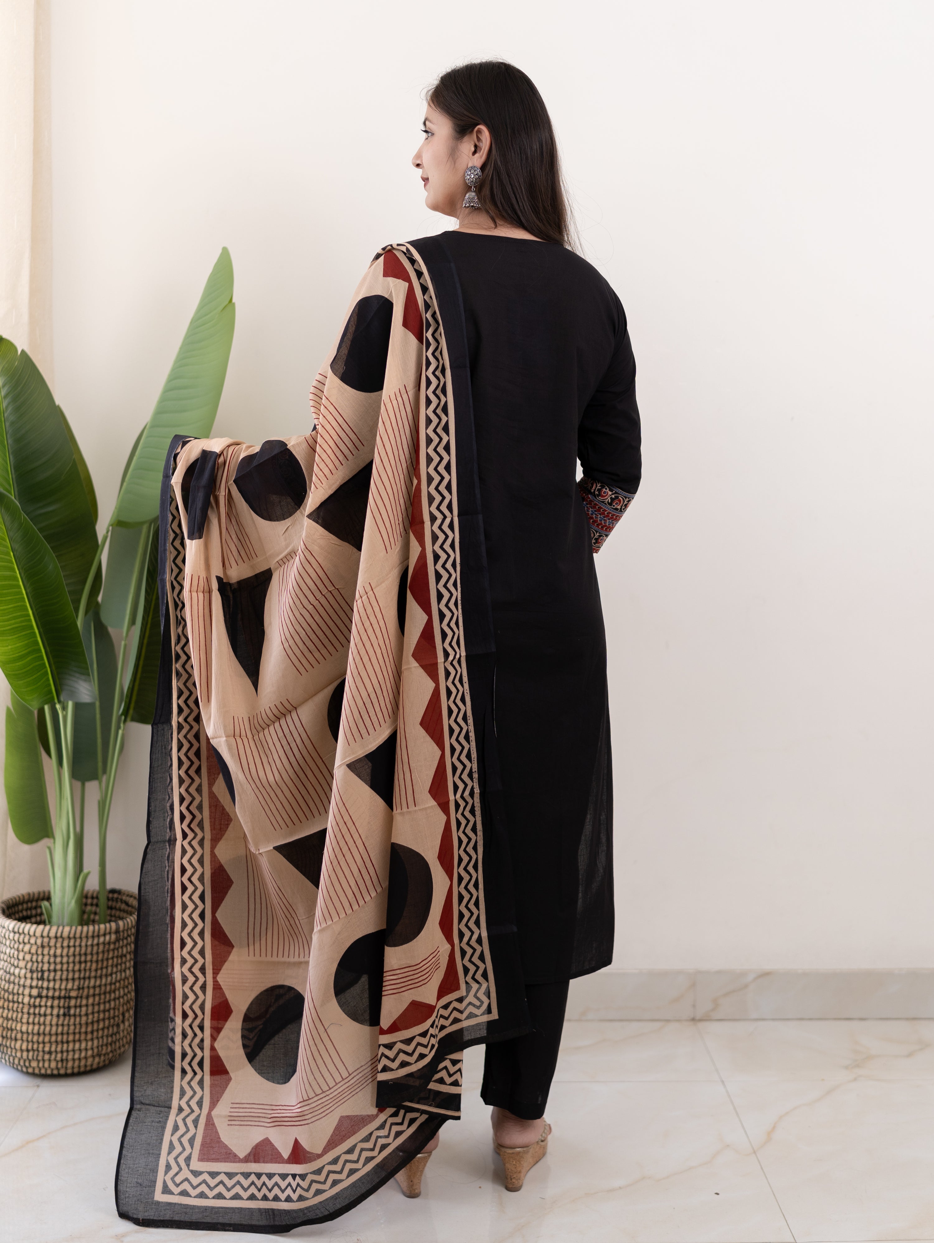 Prita Cotton Embroidered Straight Dupatta Set