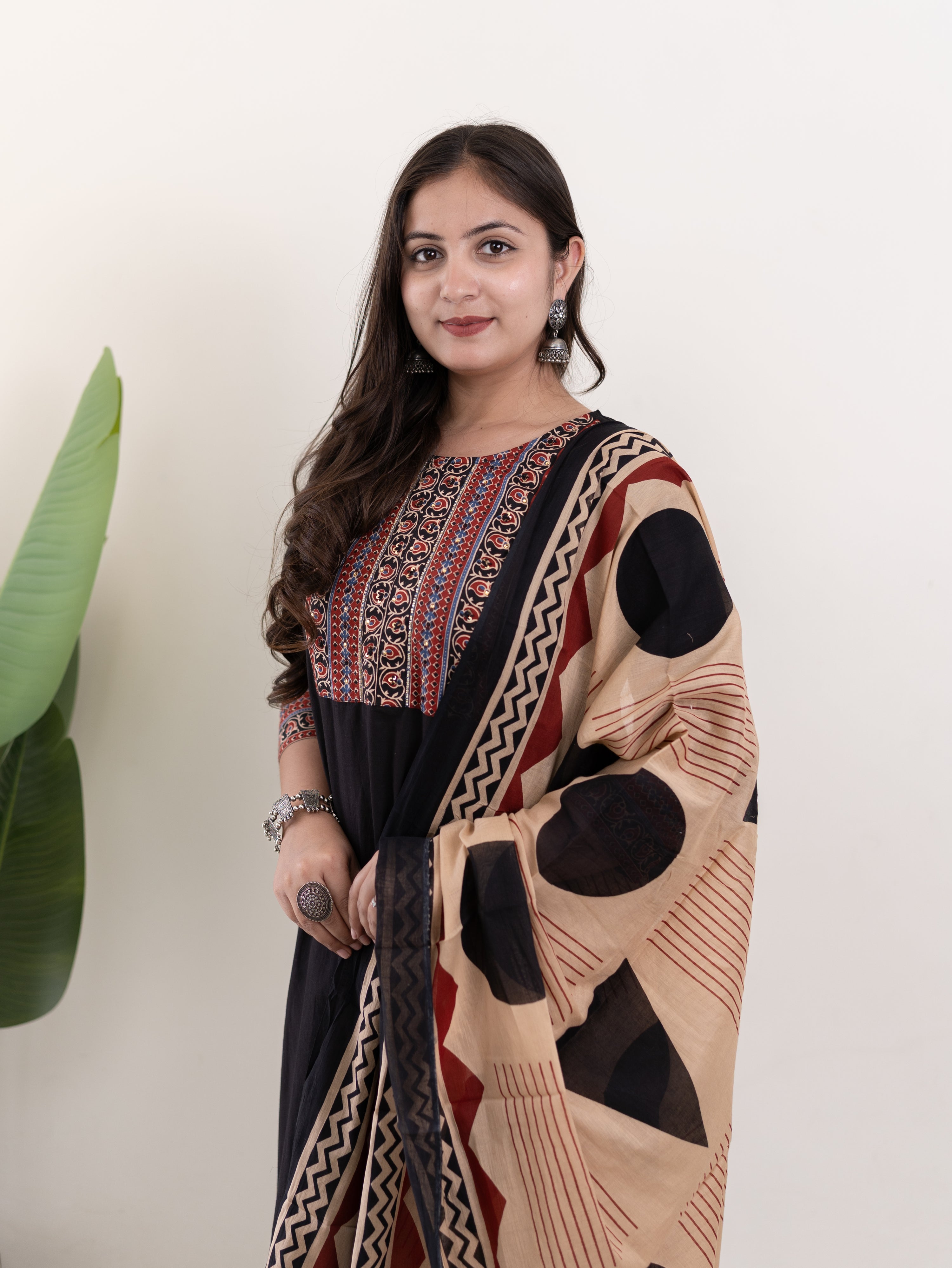 Prita Cotton Embroidered Straight Dupatta Set