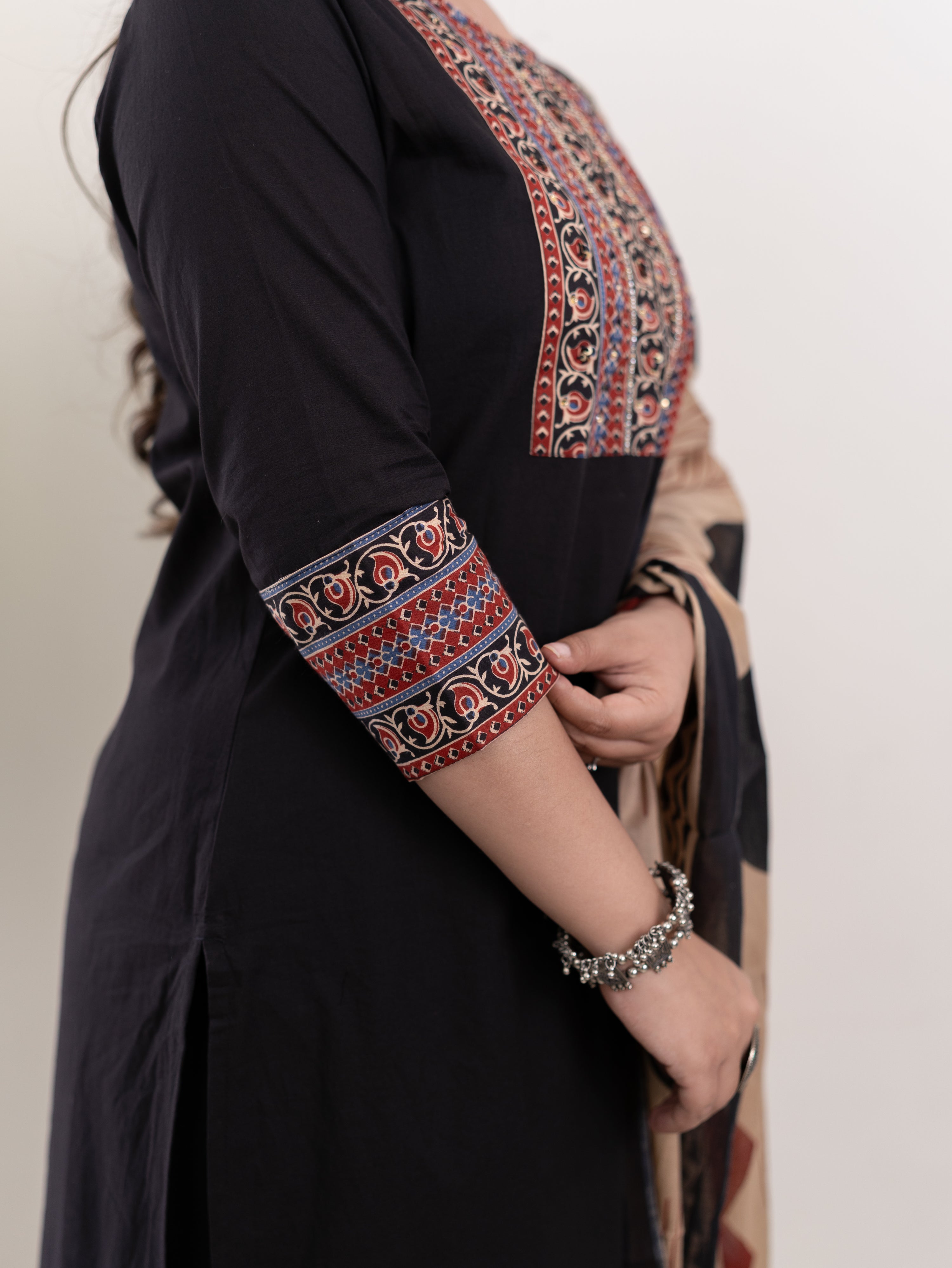 Prita Cotton Embroidered Straight Dupatta Set