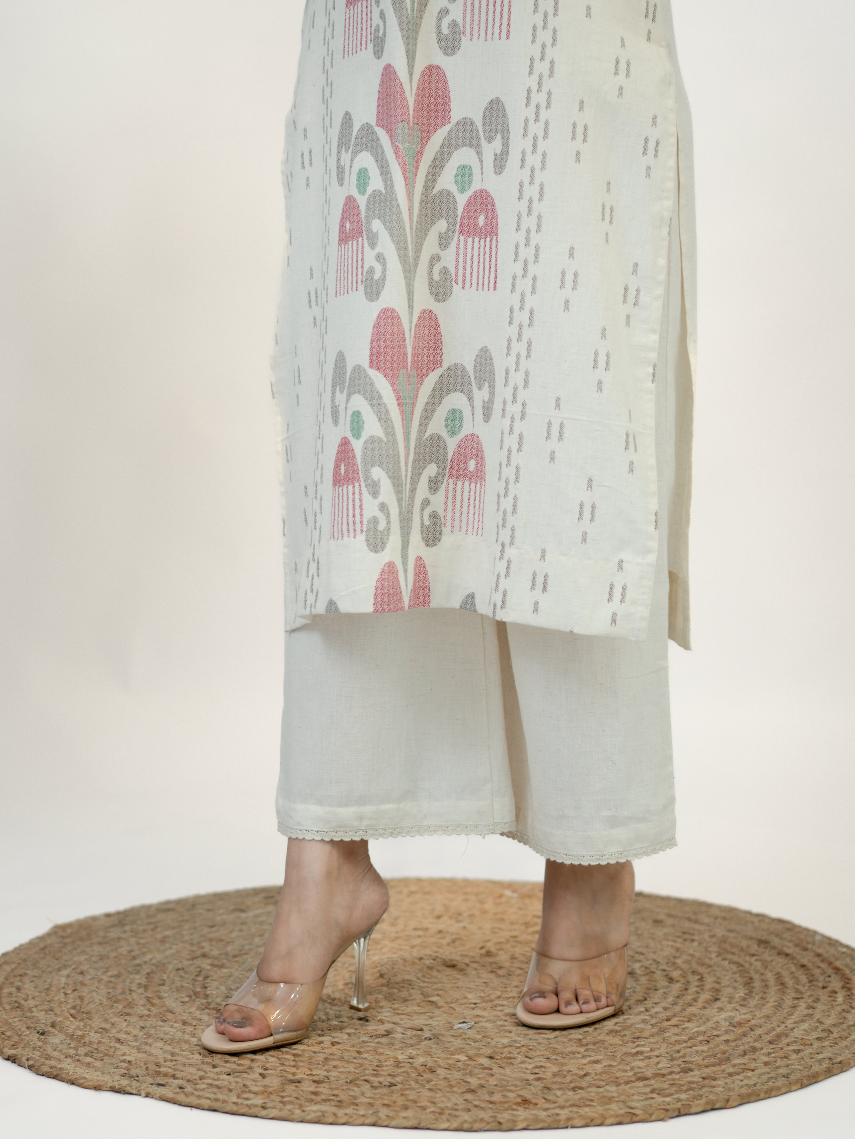 Nancy Offwhite Straight Cotton Kurta Set