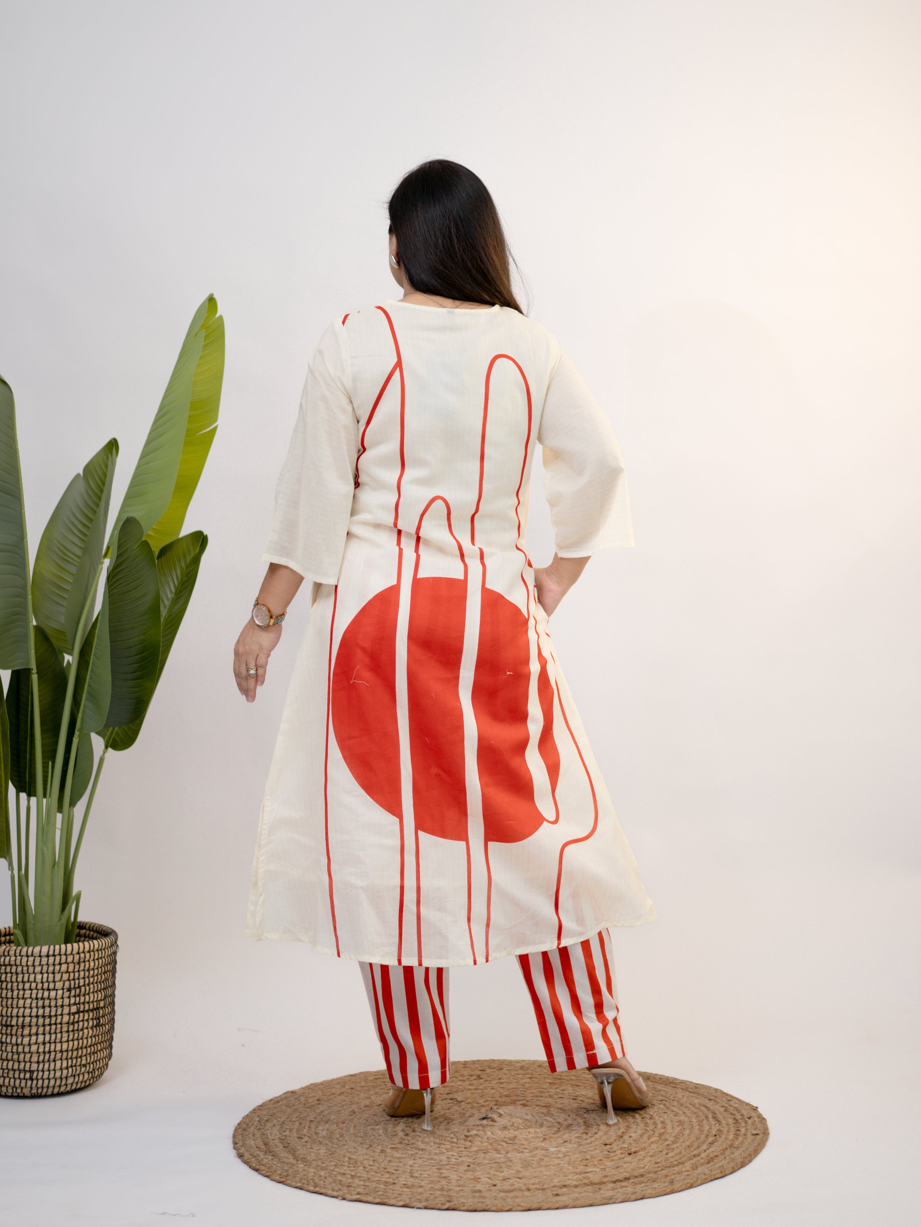 Nora Cotton Geometric A-line Coord Set