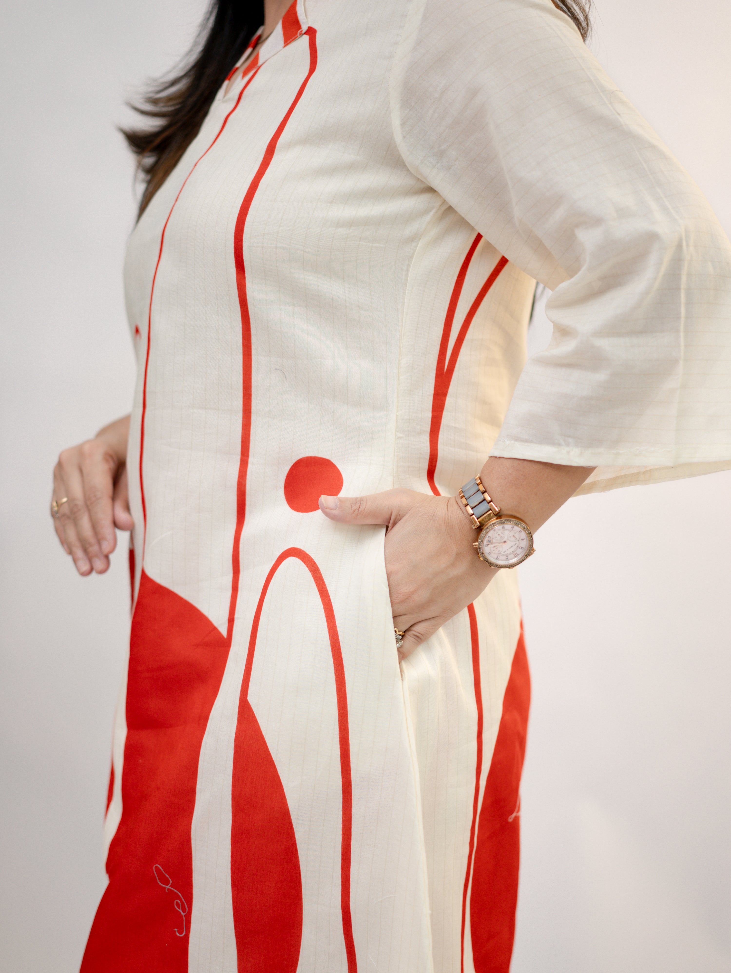 Nora Cotton Geometric A-line Coord Set