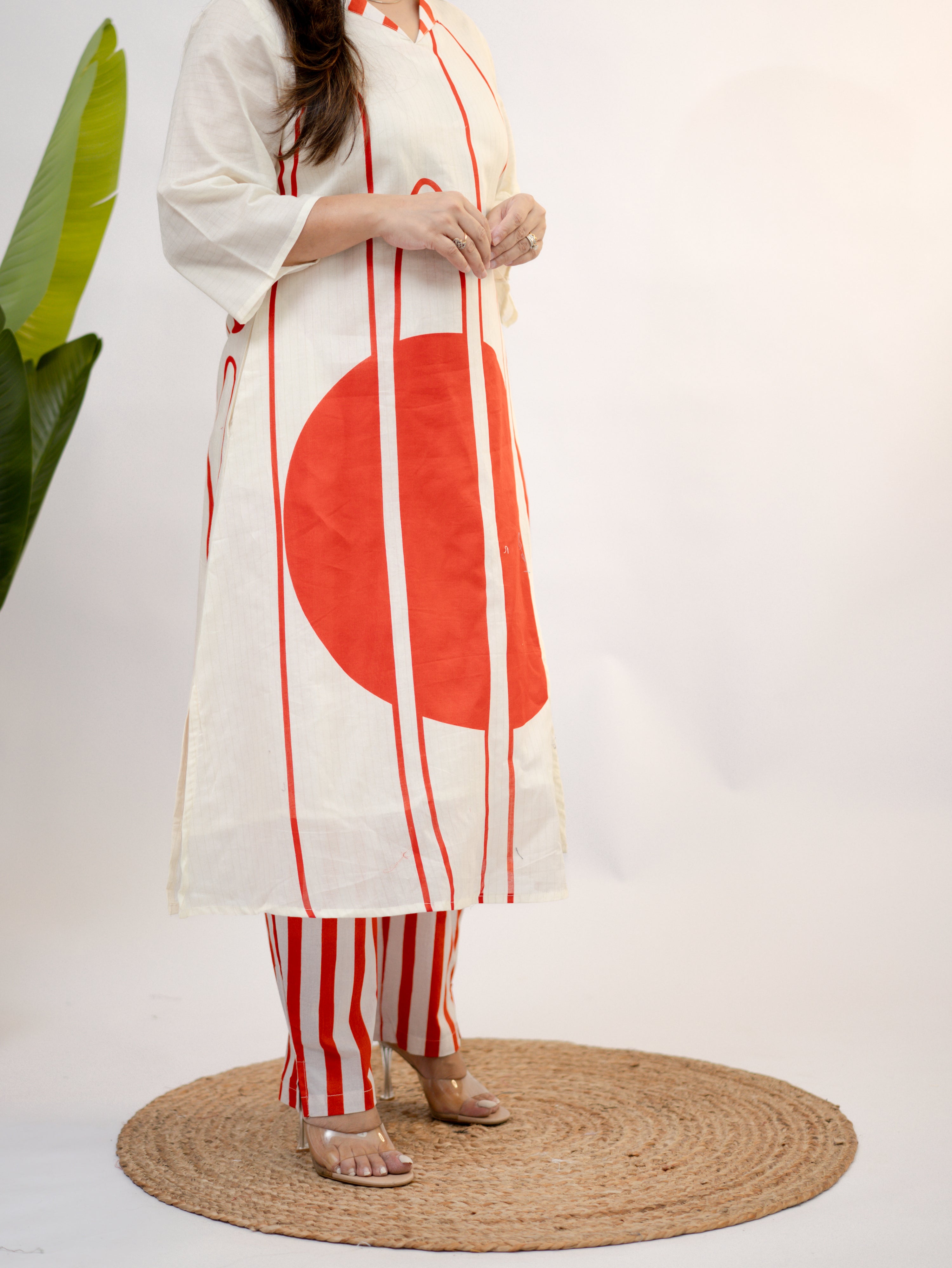 Nora Cotton Geometric A-line Coord Set
