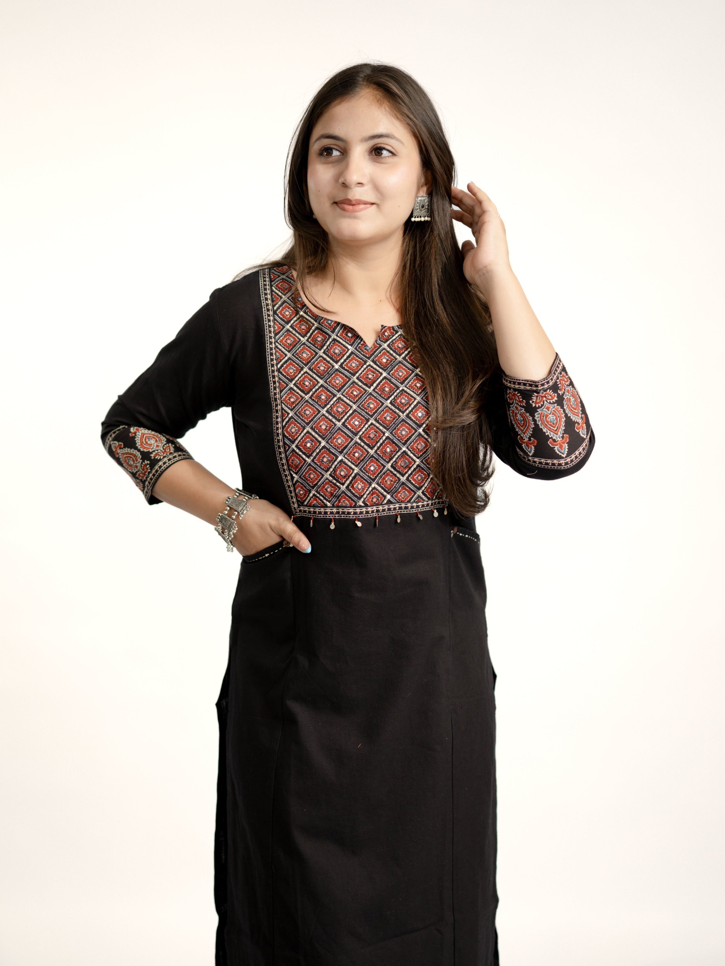 Damini Ajrakh Embroidered Cotton Coord Set