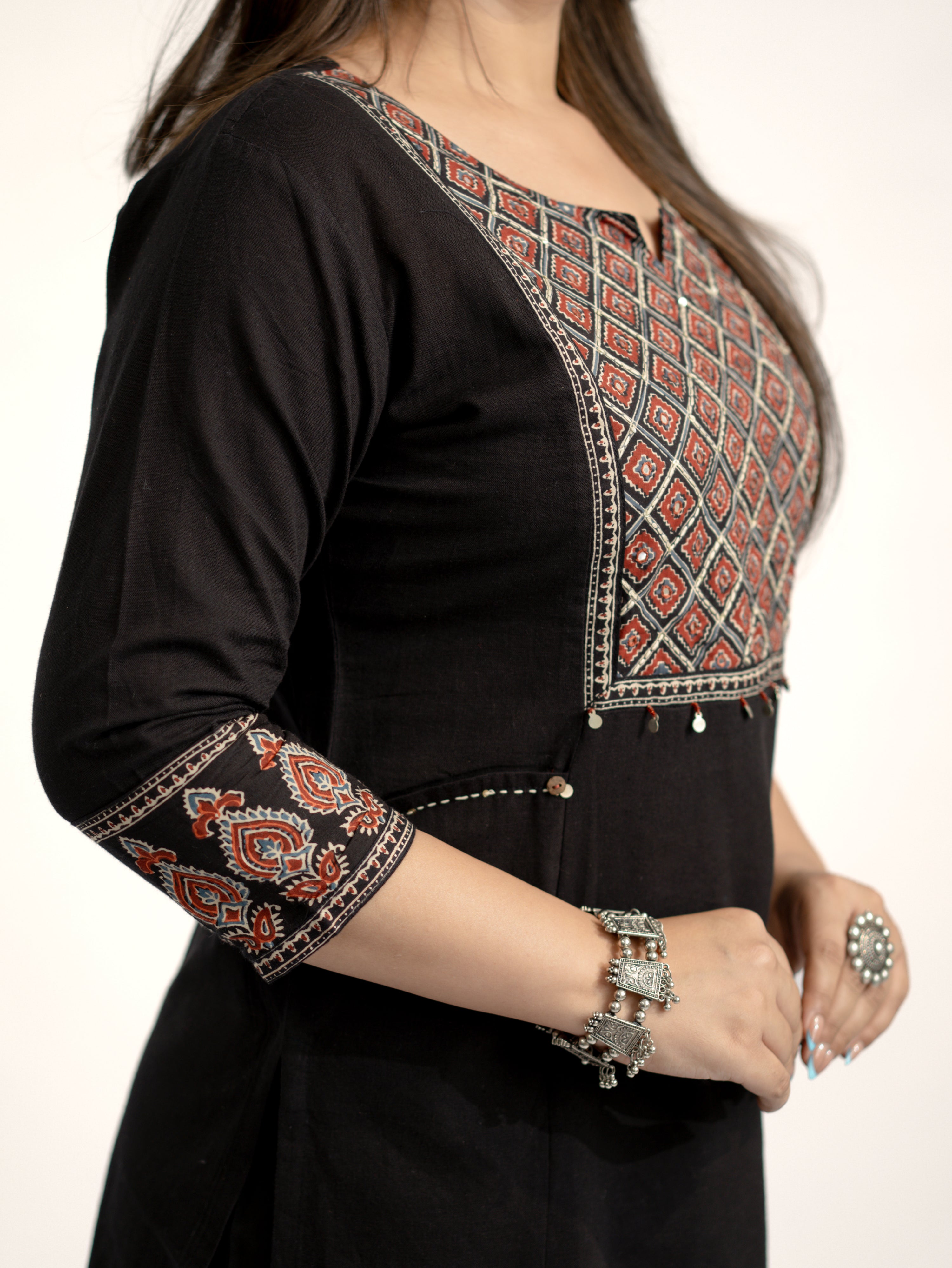 Damini Ajrakh Embroidered Cotton Coord Set