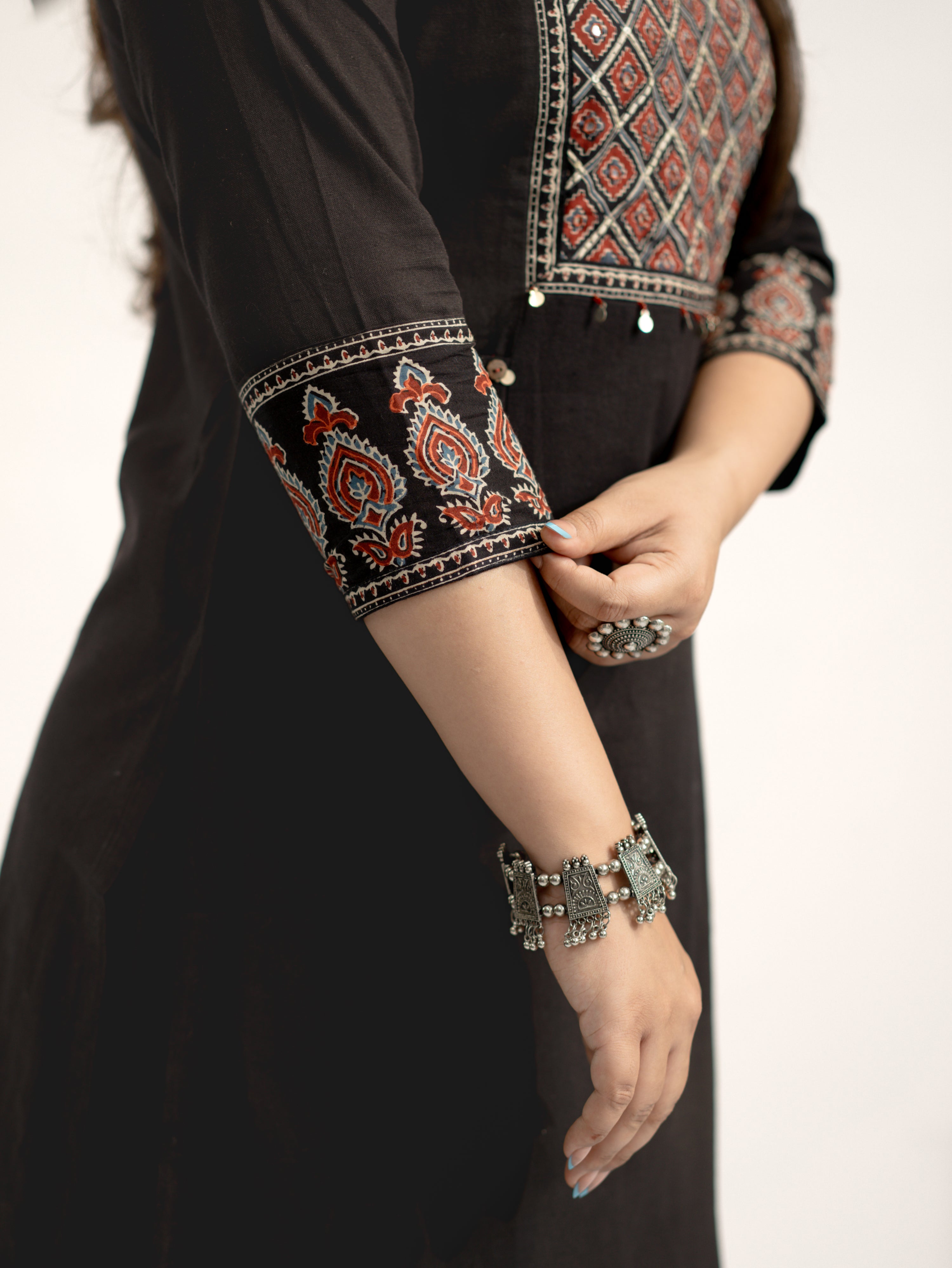 Damini Ajrakh Embroidered Cotton Coord Set