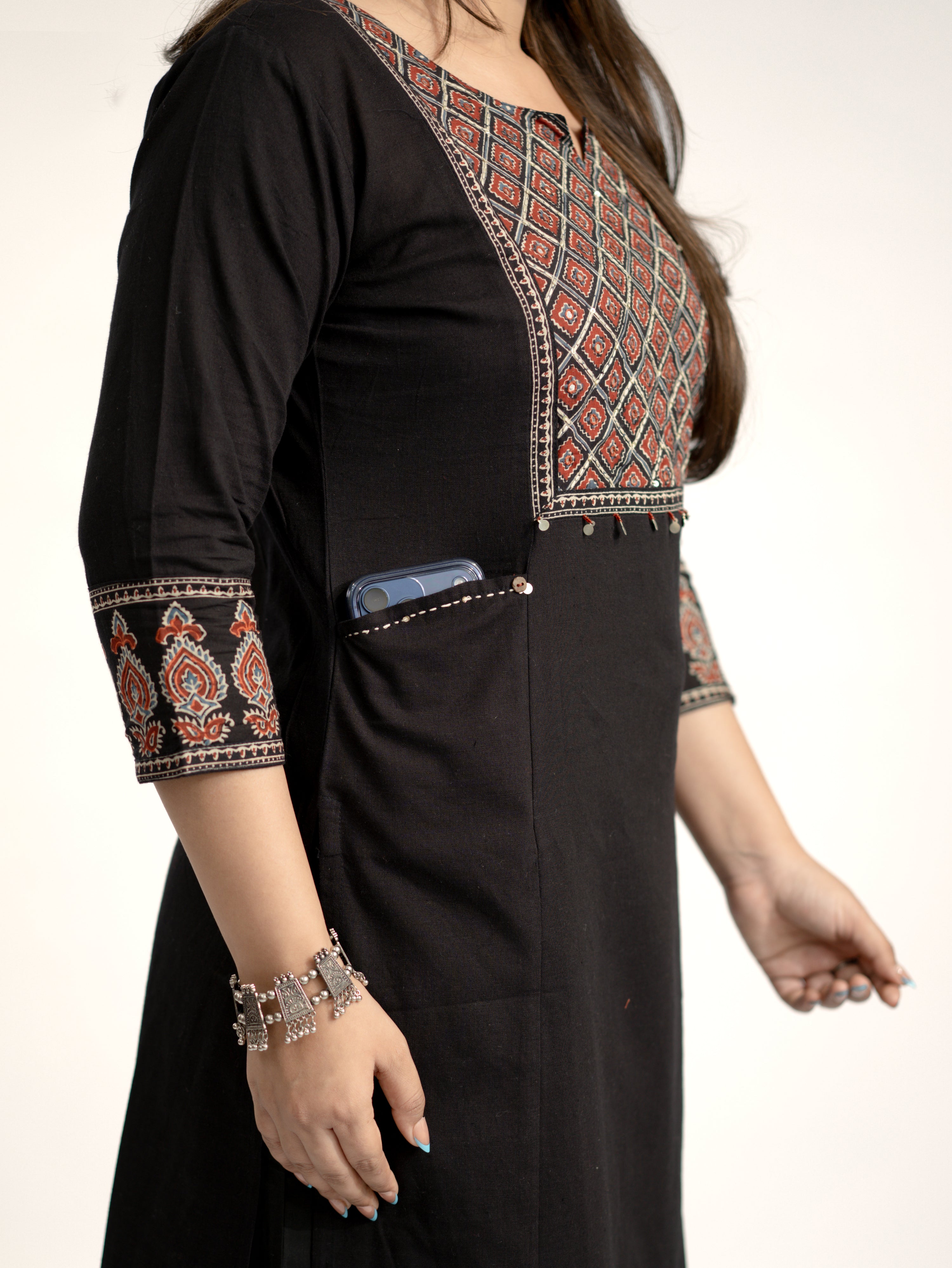 Damini Ajrakh Embroidered Cotton Coord Set