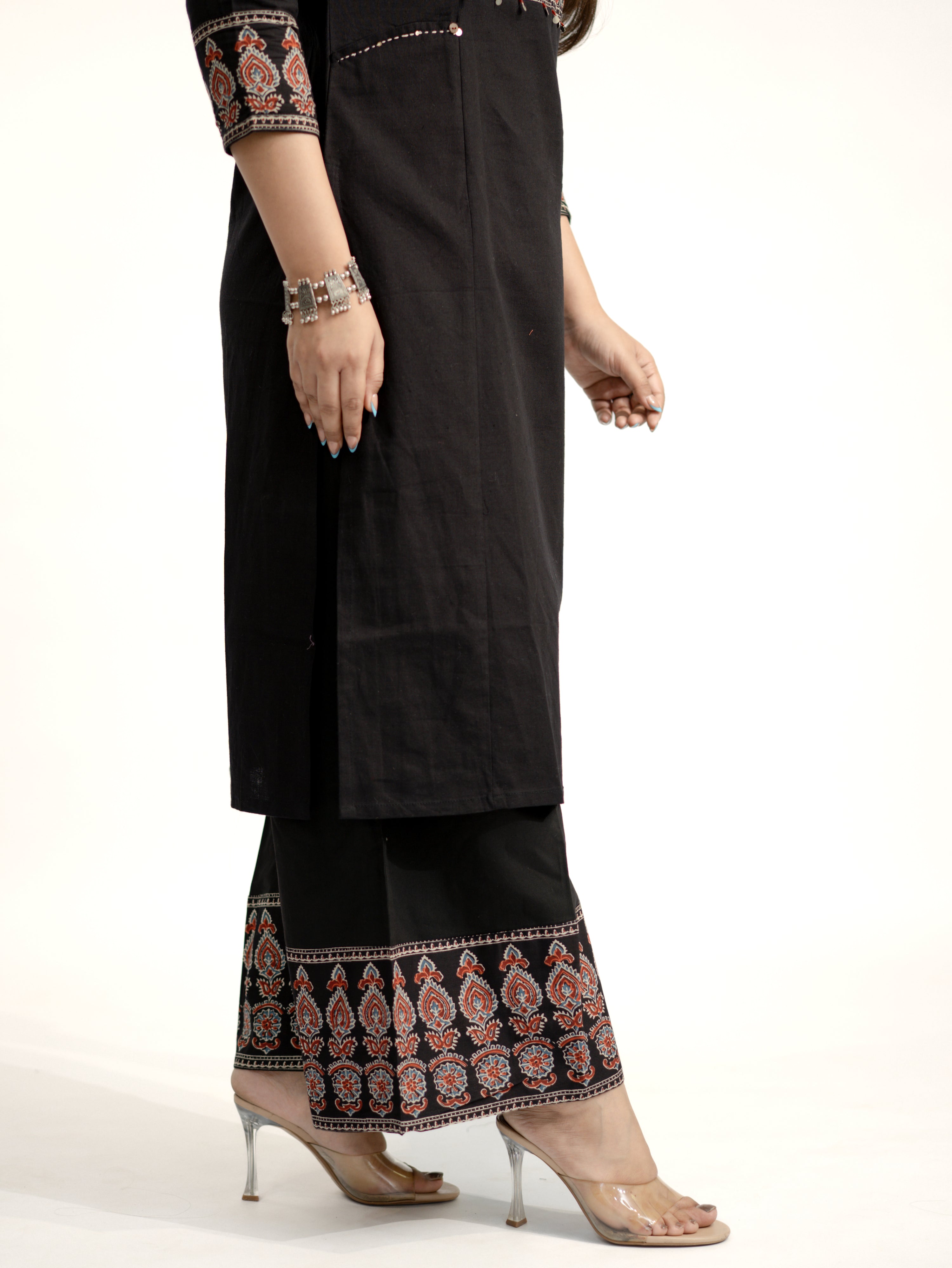 Damini Ajrakh Embroidered Cotton Coord Set