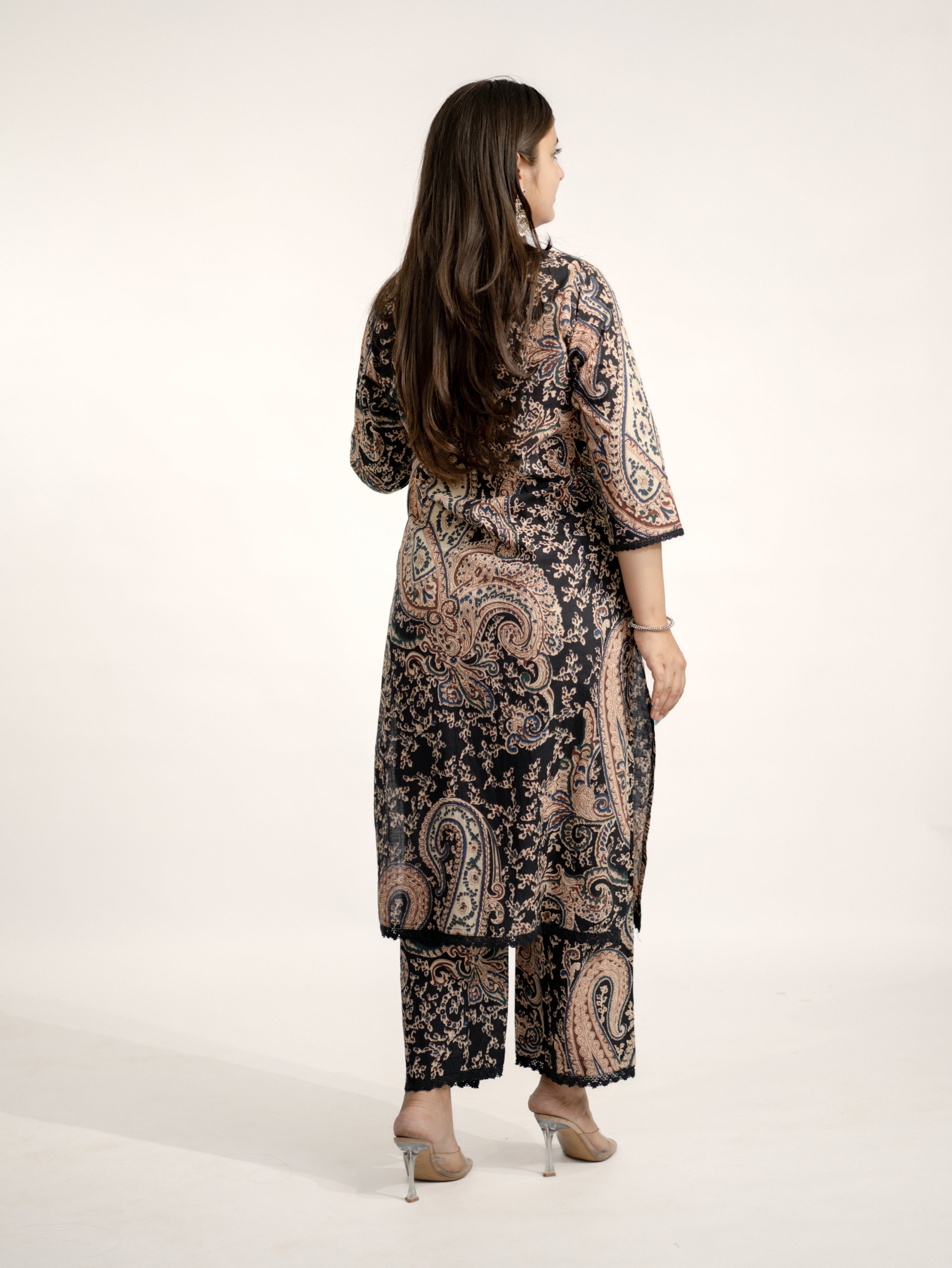 Kalamkari Embroidered Straight Cotton Kurta Set