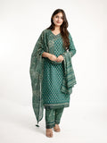 Dimpee Ajrakh Cotton HandEmbroidered Dupatta set