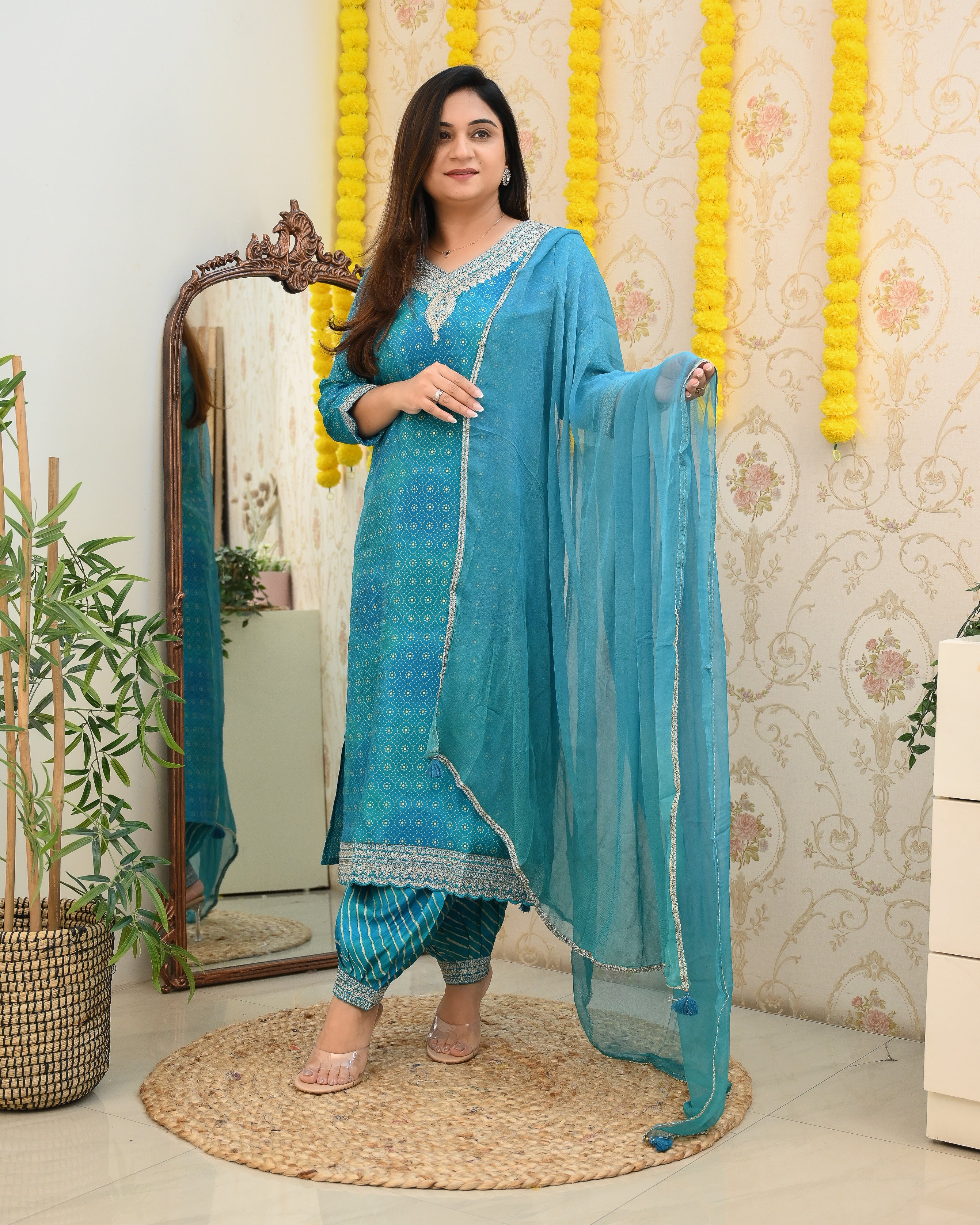 Muslin Heavy Embroidered Afgani Set