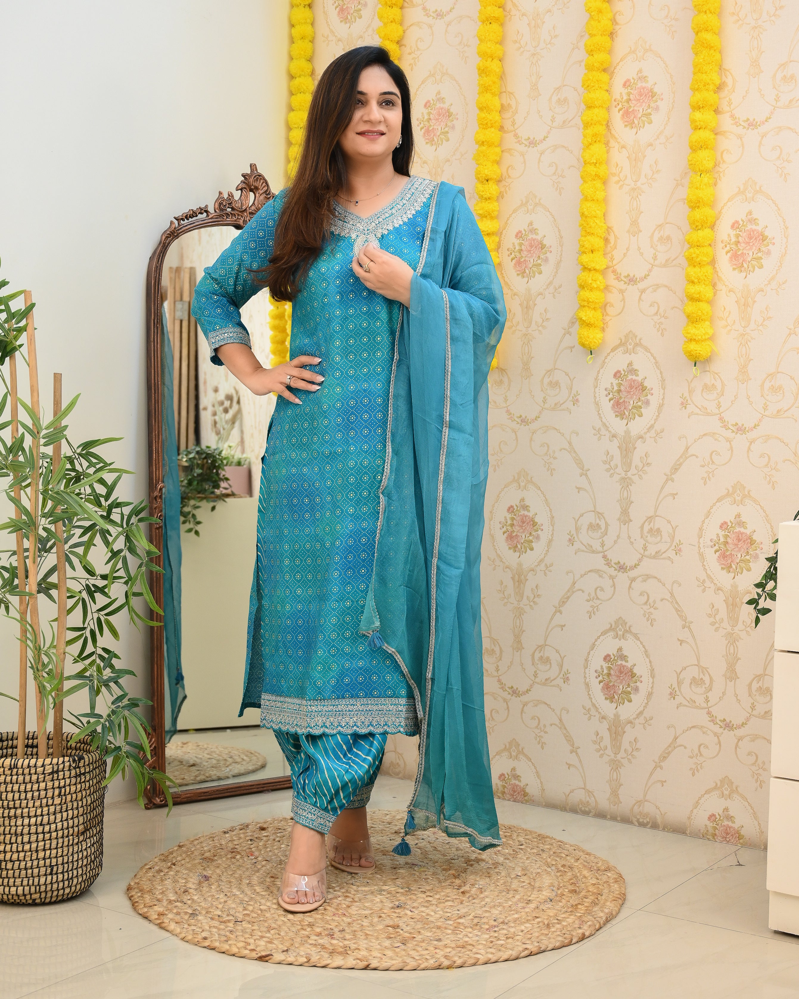 Muslin Heavy Embroidered Afgani Set