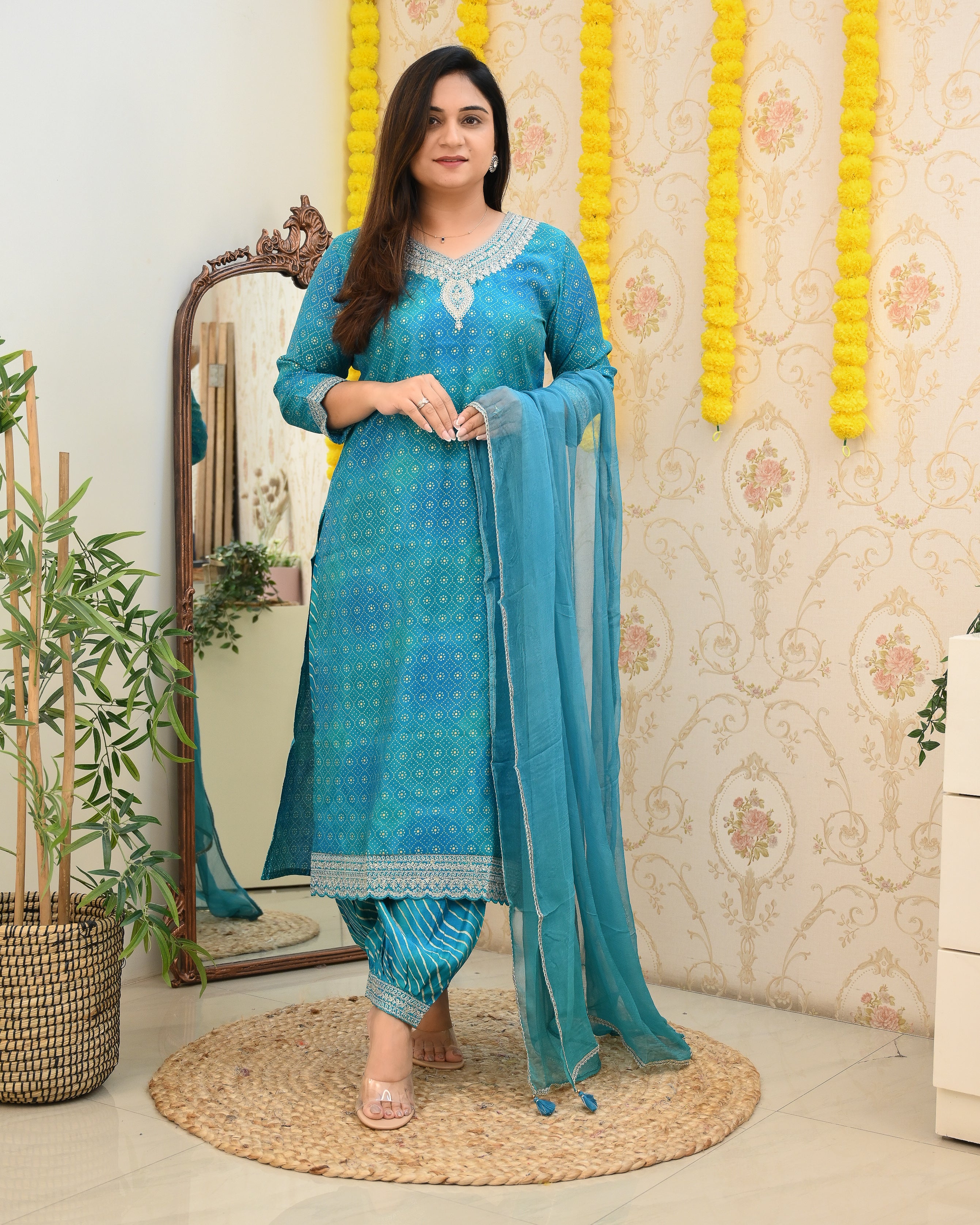 Muslin Heavy Embroidered Afgani Set