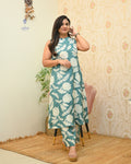 Masha Silk Crystal Floral Coord Set Green