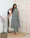 Grey Printed Casual A-line Coord Set - The Jaipur Studio