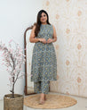 Grey Printed Casual A-line Coord Set - The Jaipur Studio