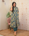 Lasya Ikkat A-line Cotton Coord set - The Jaipur Studio
