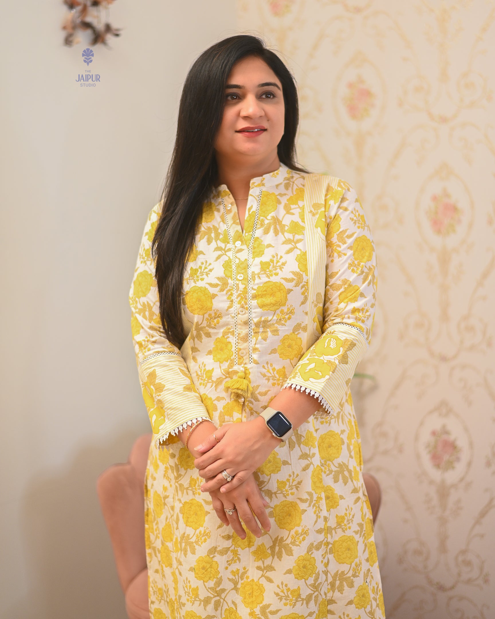 Soma Cotton Floral Straight Kurta Set