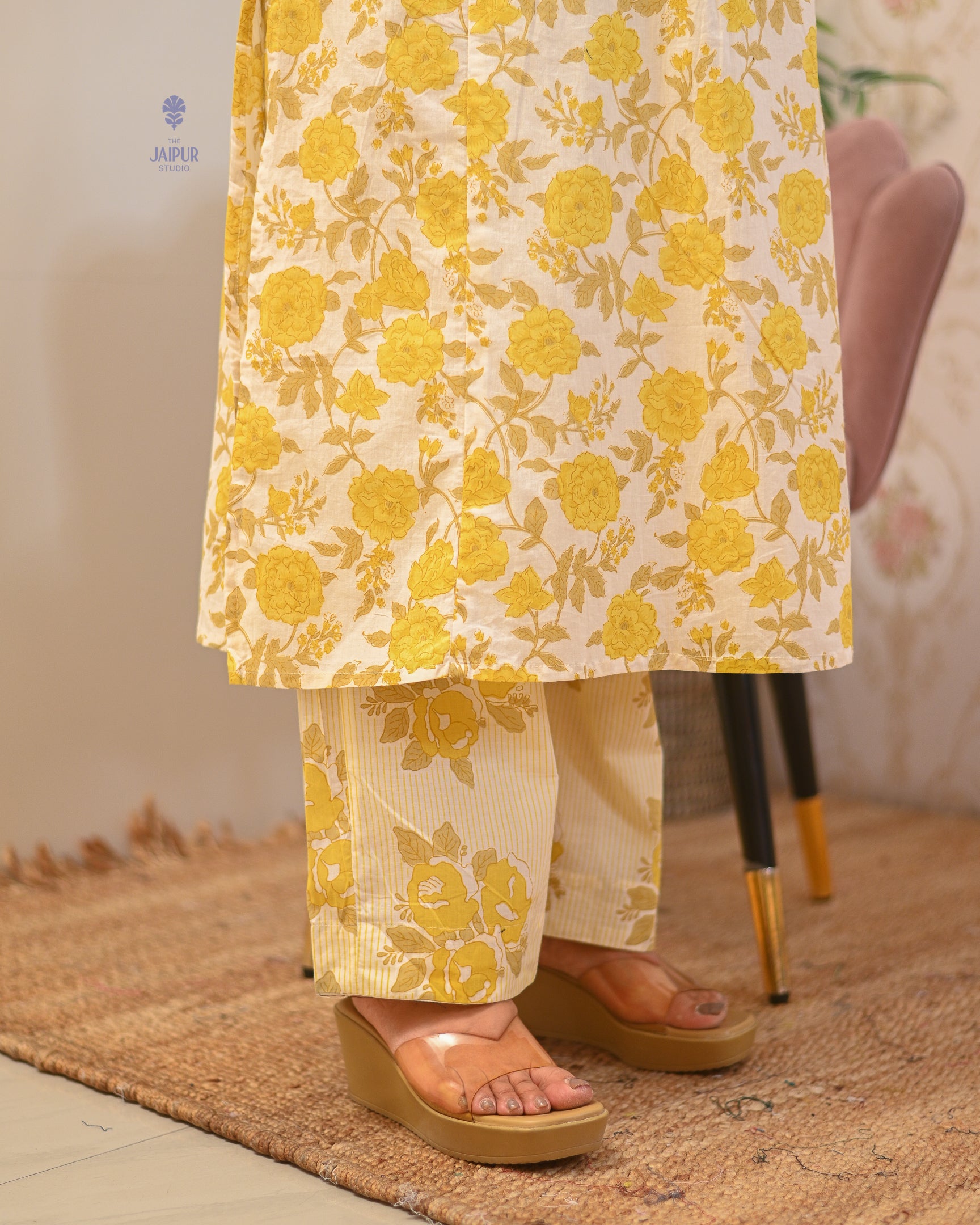Soma Cotton Floral Straight Kurta Set