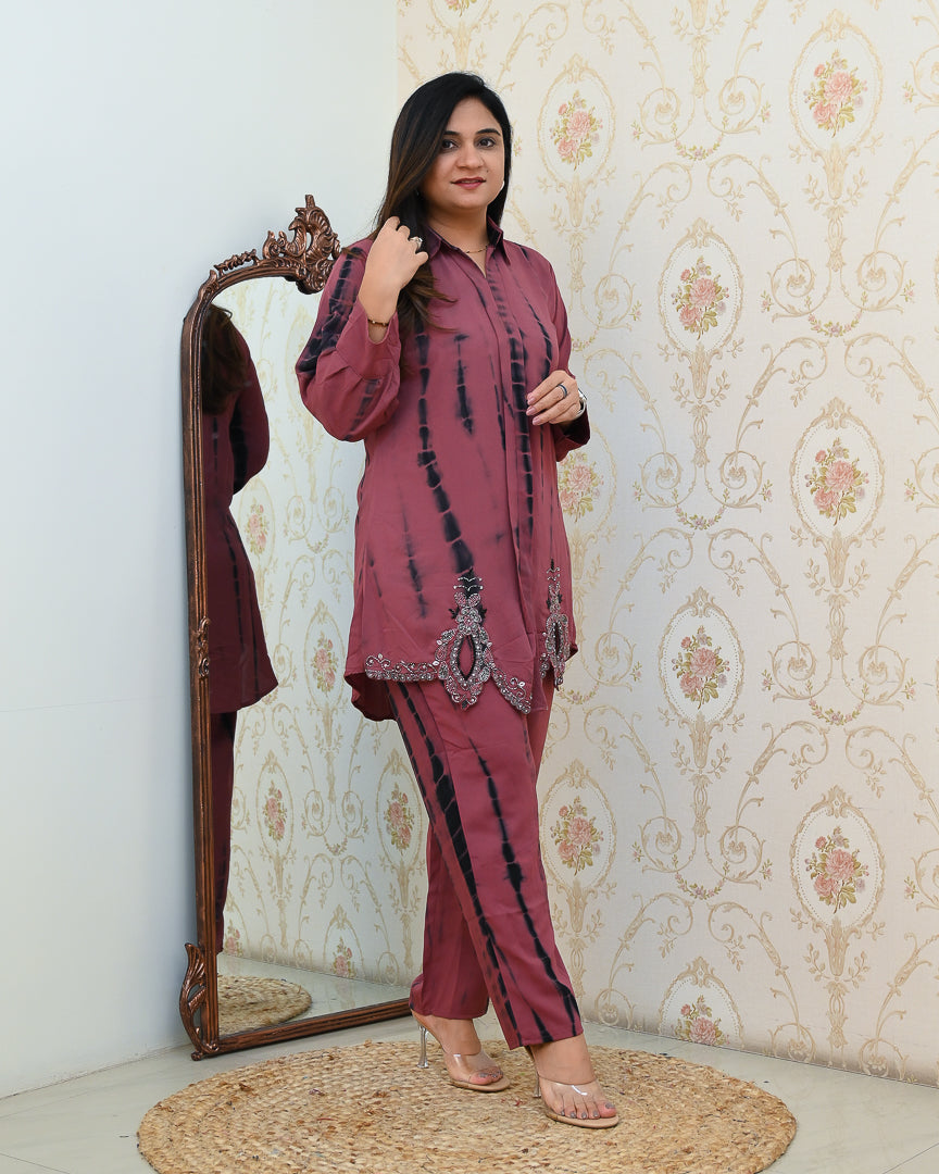 Samiksha Tie And Dye Hand Embroidered Coord Set